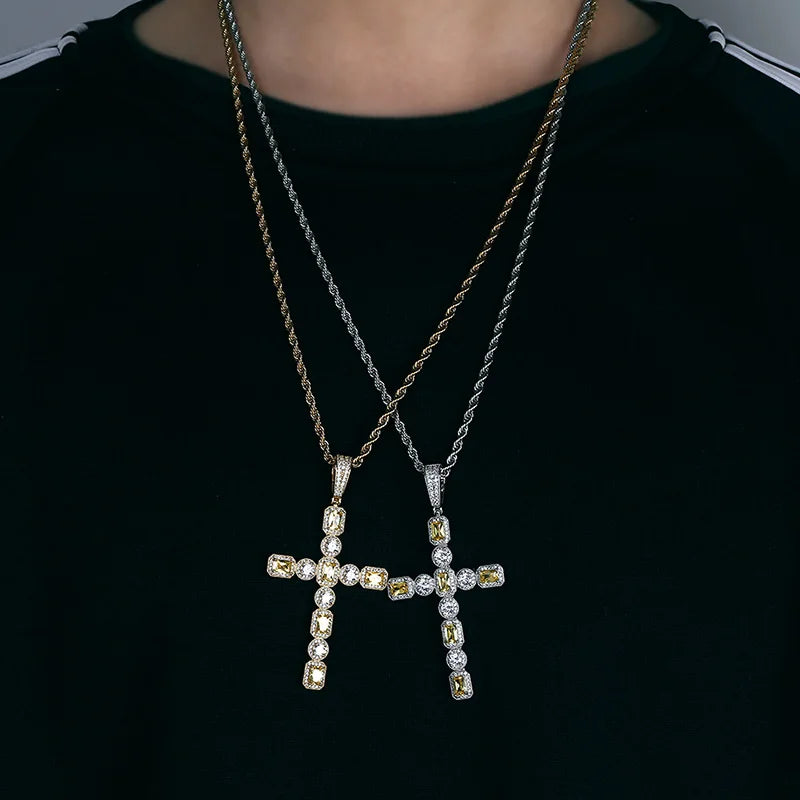 Radiant Shield Cross Pendant