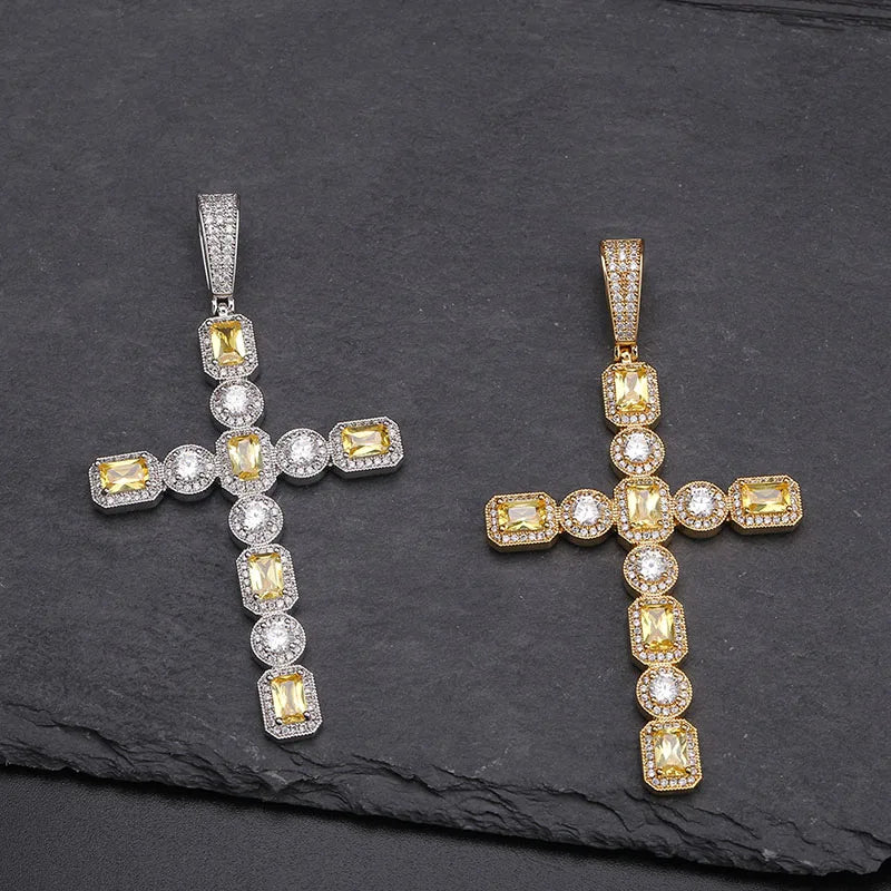 Radiant Shield Cross Pendant